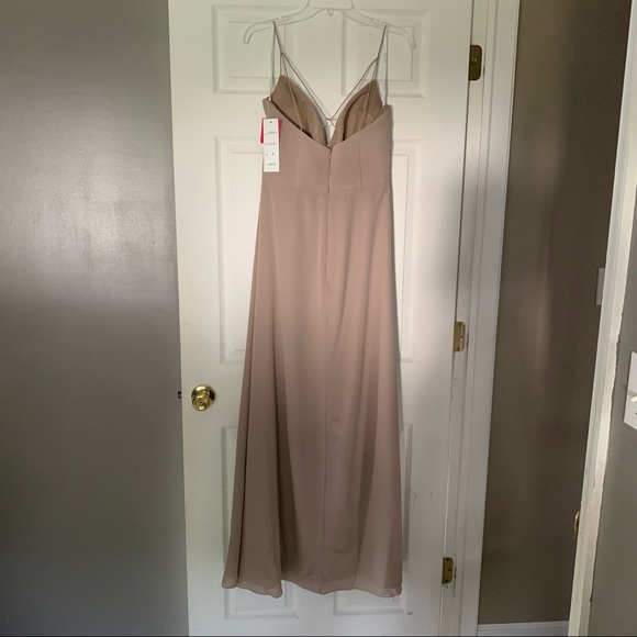 Bari Jay Bridesmaid Dress, Mocha - Picture 4 of 9